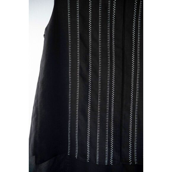Vince 100% Silk Sleeveless Black Stitch Tank Top Blouse Luxury Basics sz S - Picture 9 of 12